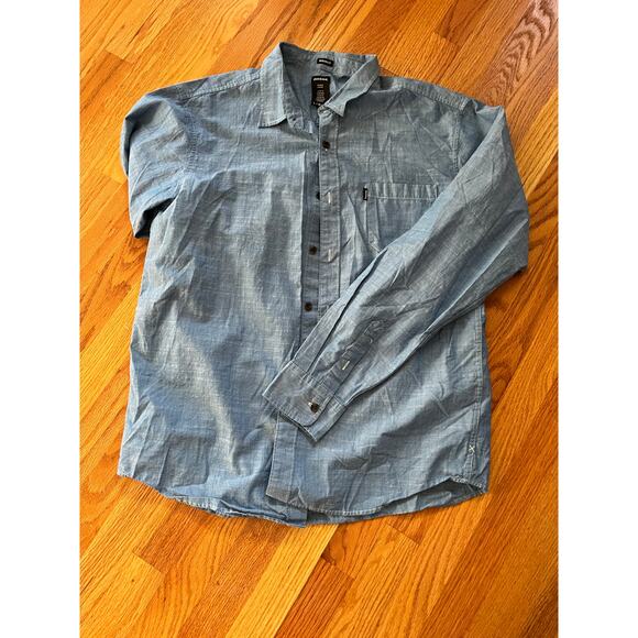 Dickie's Modern Fit chambray work shirt L M medium blue Perfect condtion - Picture 1 of 4